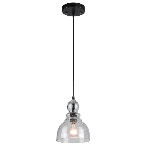 Westinghouse One-Light Indoor Mini Pendant ORB, Clear Seeded Glass 6100800